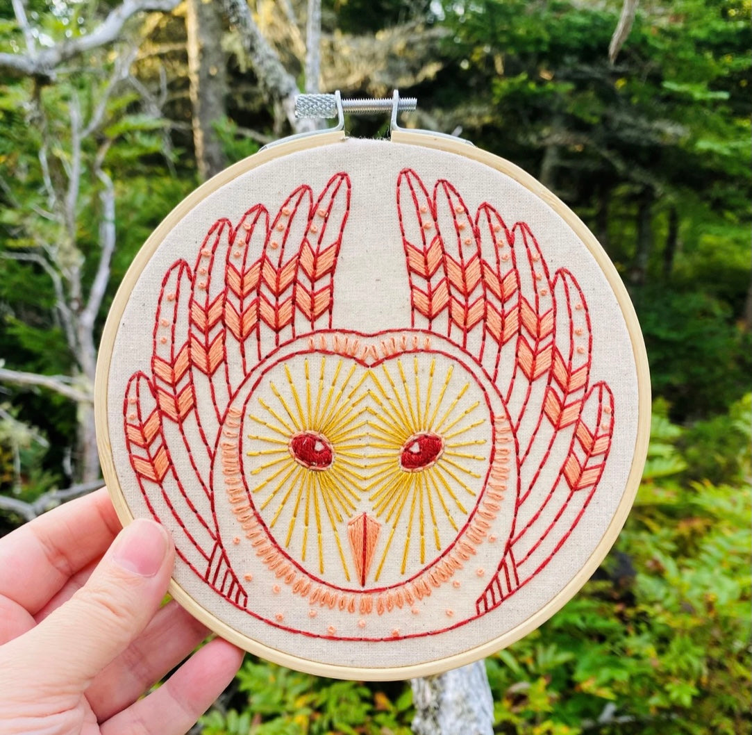 orange/red owl