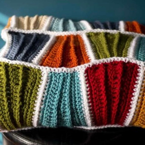 crochet blanket folded up
