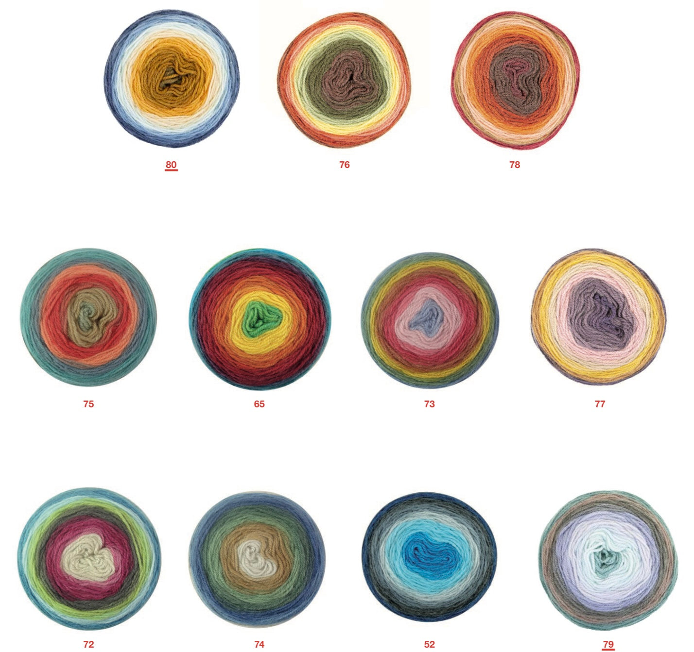 yarn cakes of different colors