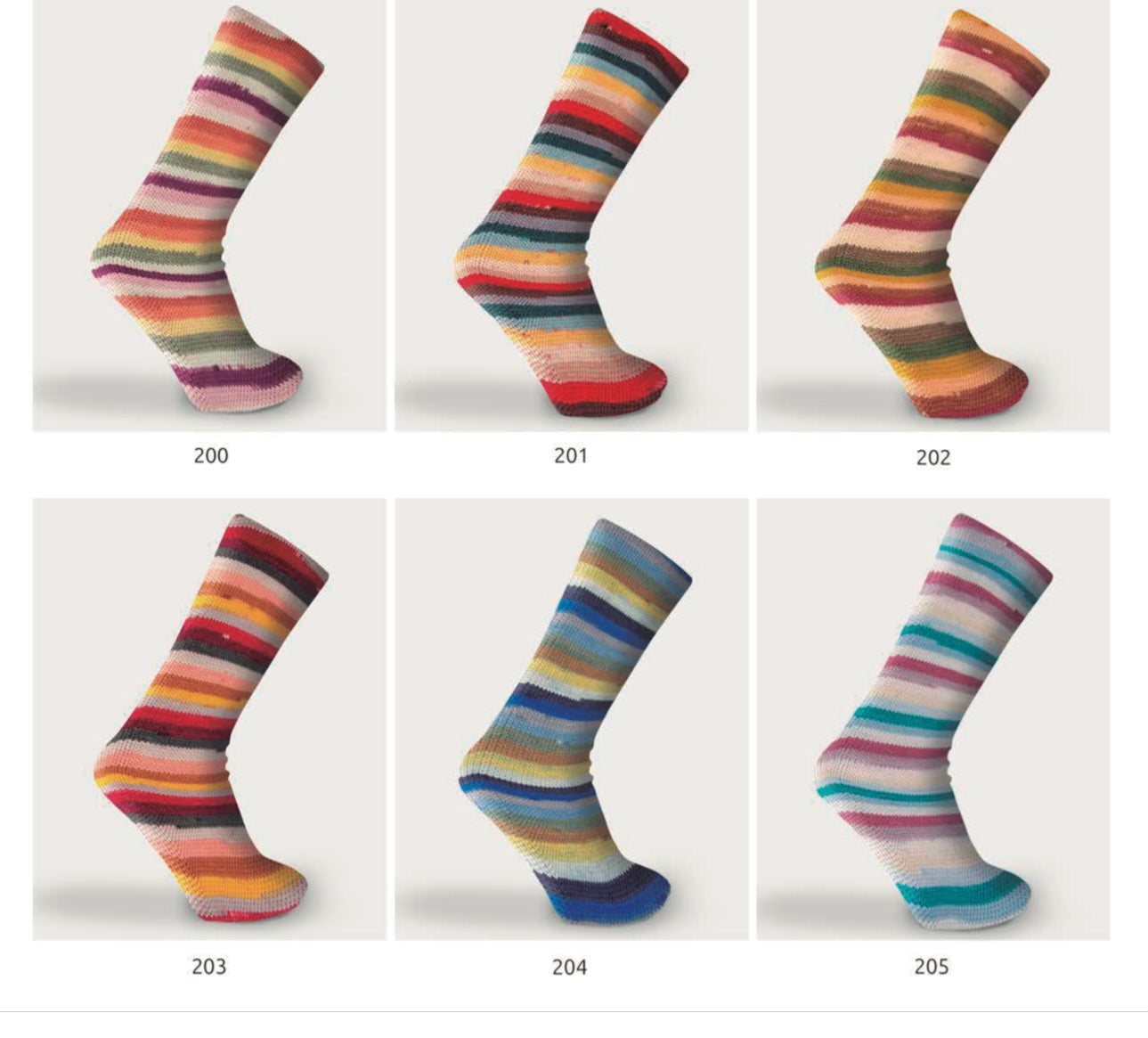 6 different self stripping knit socks