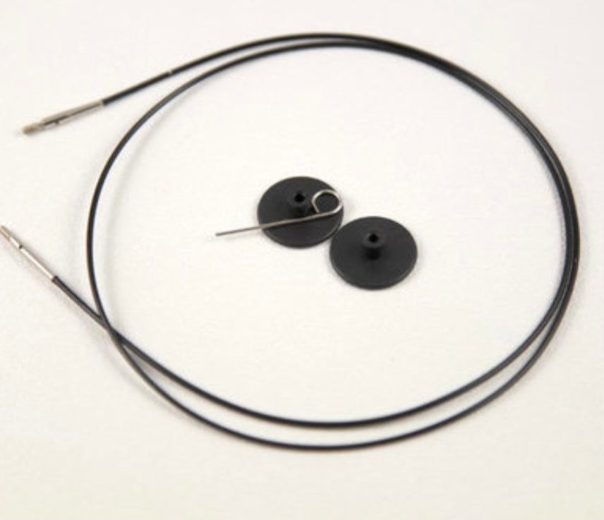 knitting needle cord for interchangeable needles