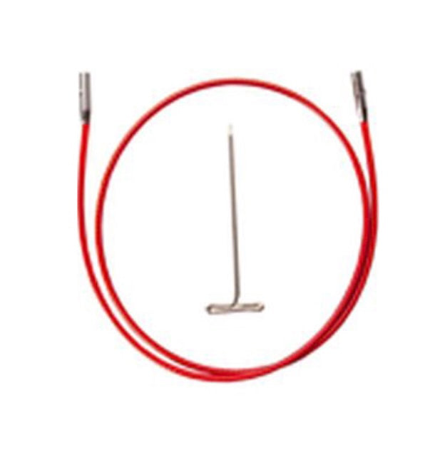 red knitting needle cable