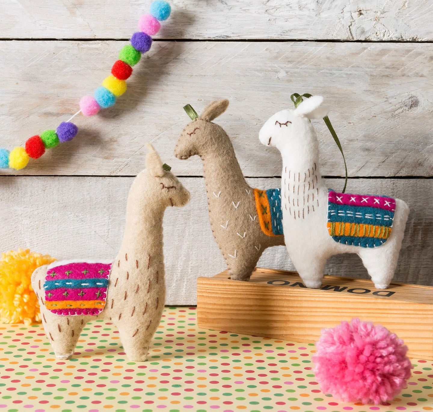 llamas made from felt