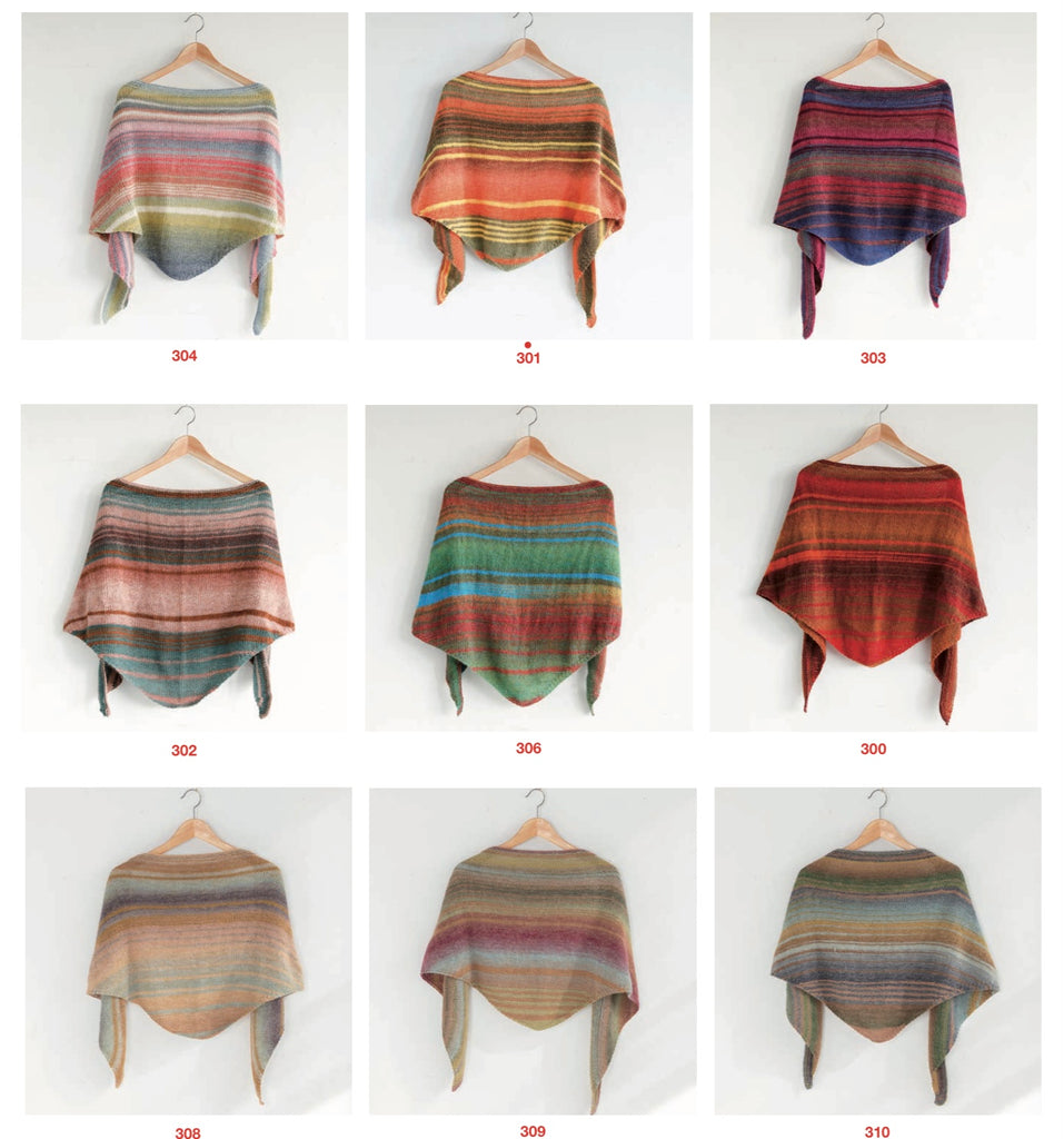 knit shawls in different colors