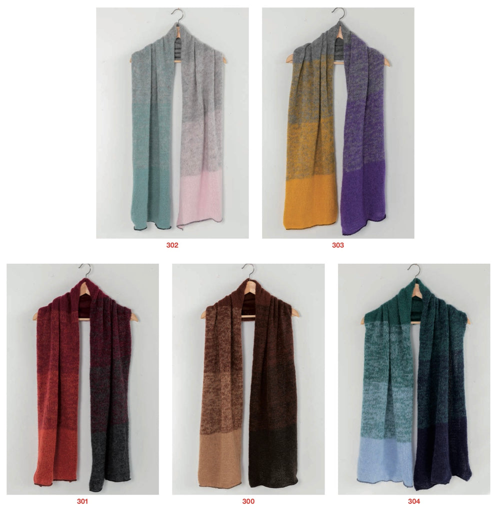 knit scarfs in different colors