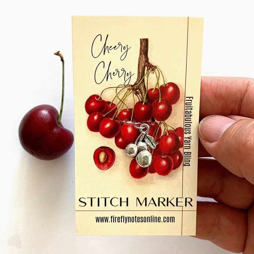 cherry stitch marker