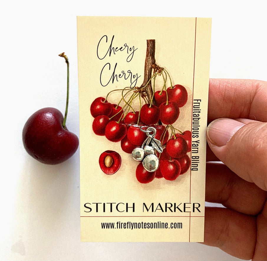 cherry stitch marker